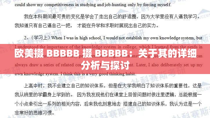 欧美掇 BBBBB 掇 BBBBB：关于其的详细分析与探讨