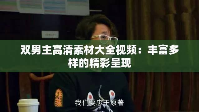 双男主高清素材大全视频：丰富多样的精彩呈现