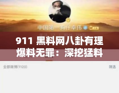 911 黑料网八卦有理爆料无罪：深挖猛料，揭开娱乐圈黑幕