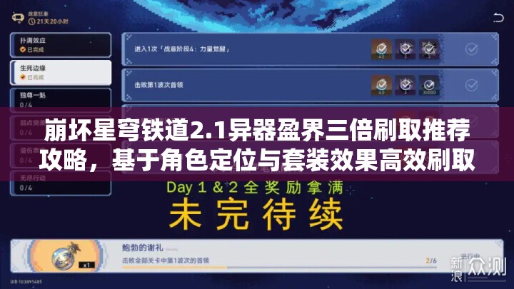 崩坏星穹铁道2.1异器盈界三倍刷取推荐攻略，基于角色定位与套装效果高效刷取