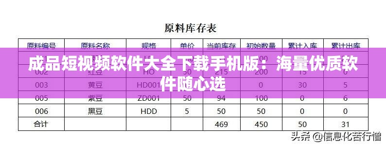 成品短视频软件大全下载手机版：海量优质软件随心选