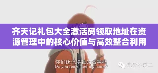 齐天记礼包大全激活码领取地址在资源管理中的核心价值与高效整合利用策略