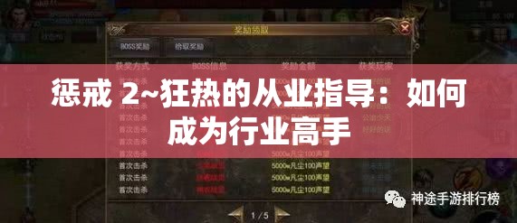 惩戒 2~狂热的从业指导：如何成为行业高手