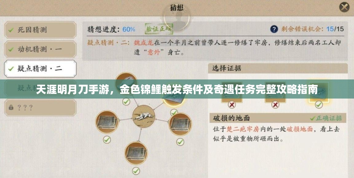 天涯明月刀手游，金色锦鲤触发条件及奇遇任务完整攻略指南