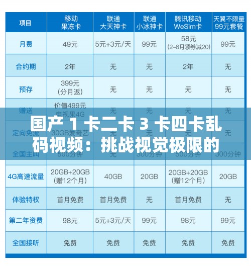 国产 1 卡二卡 3 卡四卡乱码视频：挑战视觉极限的激情之旅