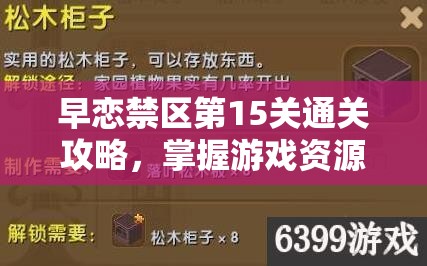 早恋禁区第15关通关攻略，掌握游戏资源管理策略，解锁通关方法全览