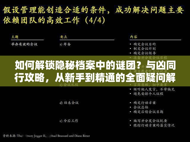 如何解锁隐秘档案中的谜团？与凶同行攻略，从新手到精通的全面疑问解答