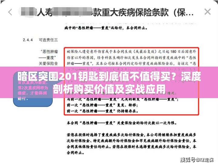 暗区突围201钥匙到底值不值得买？深度剖析购买价值及实战应用