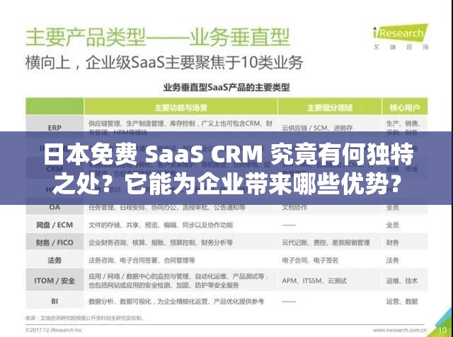 日本免费 SaaS CRM 究竟有何独特之处？它能为企业带来哪些优势？