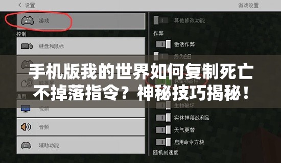 手机版我的世界如何复制死亡不掉落指令？神秘技巧揭秘！