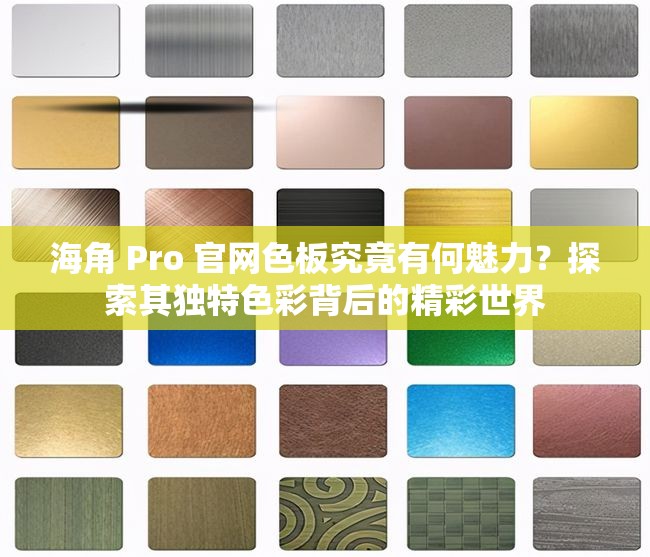 海角 Pro 官网色板究竟有何魅力？探索其独特色彩背后的精彩世界