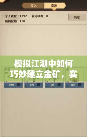 模拟江湖中如何巧妙建立金矿，实现财富迅速累积的秘诀？